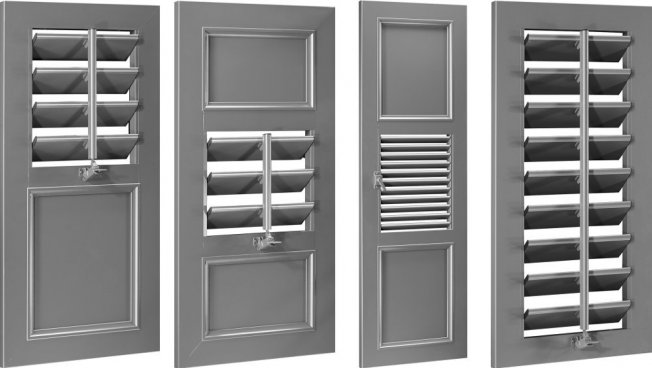 Klappläden / Fensterläden aus Aluminium mit beweglichen Lamellen - unterschiedliche Klappladen-Varianten Bild: Ehret